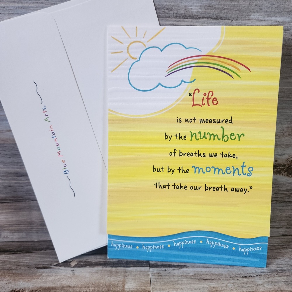 Blue Mountain Arts Inspirational Greeting Card Life Moments Rainbow Sun Quote